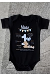 Kép 1/2 - Máté(saját név) 1 éves - Egyedi adatokkal, első születésnapi baba body
