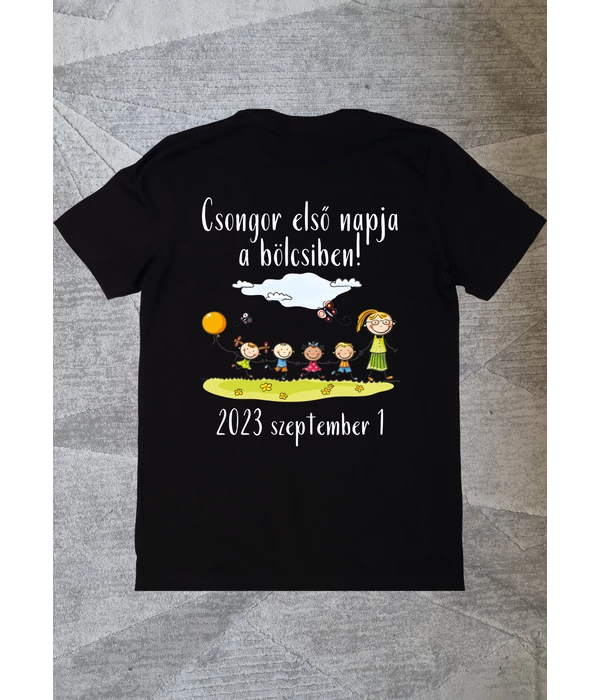 Első napom a bölcsiben! - 2023.09.01. (aktuális dátum) - Bölcsibe induláshoz emlék gyerek póló/baba body
