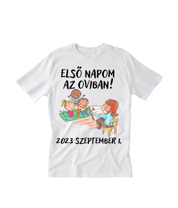 Első napom az oviban! 2023 szeptember 1 (aktuális dátum) - Egyedi emlék póló ovikezdéshez