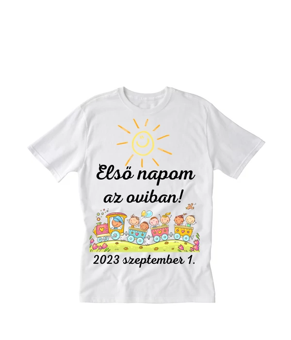 Első napom az oviban! - 2023 szeptember 1(aktuális dátum) - Egyedi emlék póló ovikezdéshez