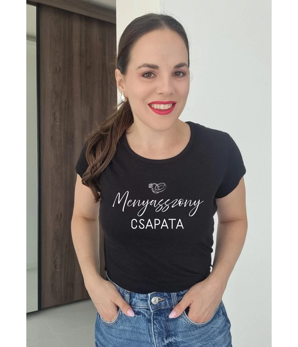 Menyasszony csapata - gyűrű mintával - Lánybúcsús póló a csapatnak