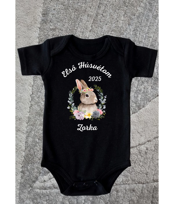 Első húsvétom - Zorka(Saját név) - Egyedi húsvéti nyuszis baba body