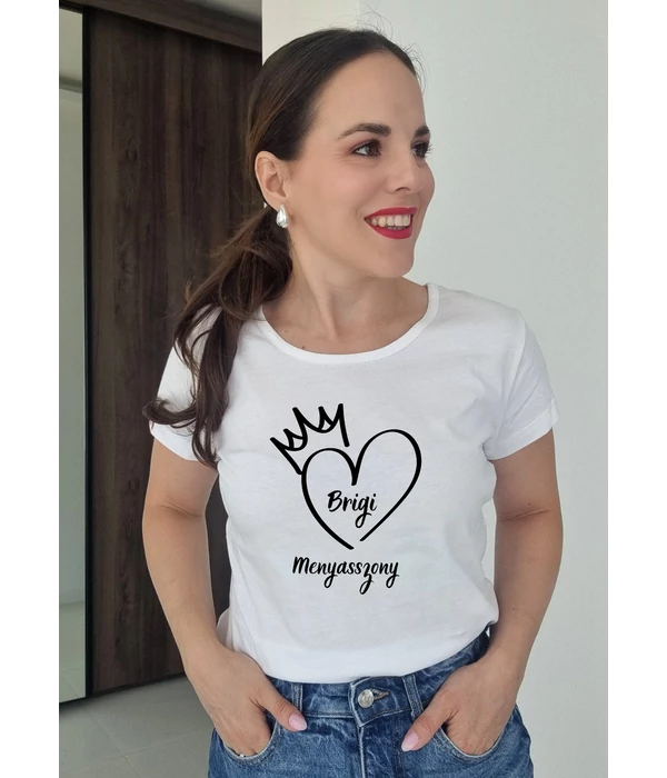 Brigi (saját név) Menyasszony - Egyedi lánybúcsús póló a Menyasszonynak